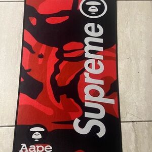 Custom Rug-17.5”x31.5” Supreme Red and Black Logo Rug